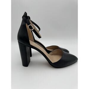 Essex Lane Margery Black Ankle Strap Block Heels Size 7.5M
